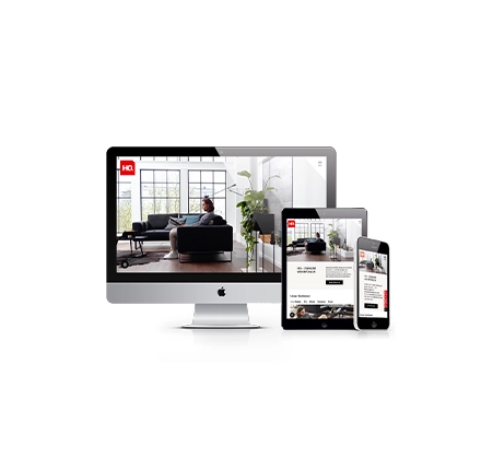 Responsive Darstellung der Bodenstudio-Website auf Desktop, Tablet und Smartphone.